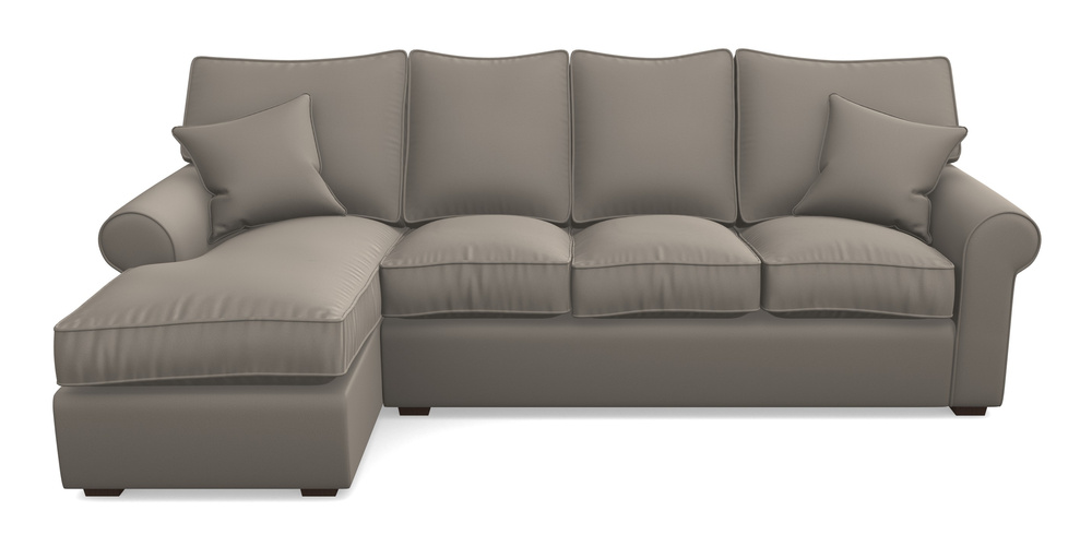 Product photograph of Upperton Lhf Chaise In Clever Glossy Velvet - Mole from Sofas and Stuff Limited