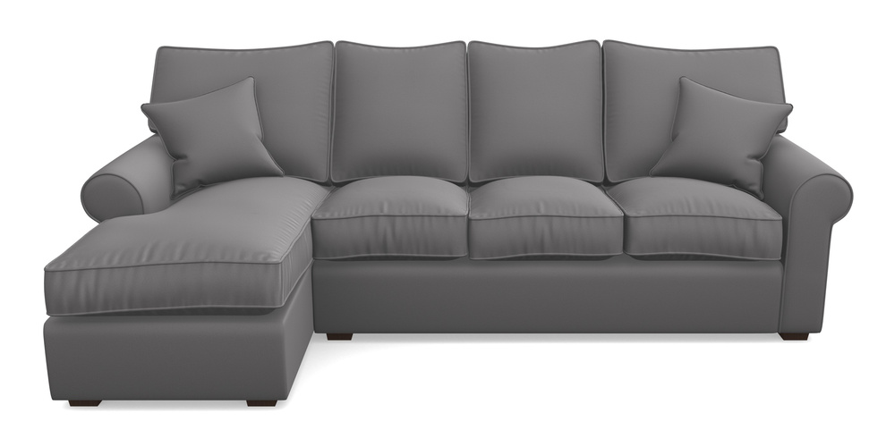 Product photograph of Upperton Lhf Chaise In Clever Glossy Velvet - Shadow from Sofas and Stuff Limited