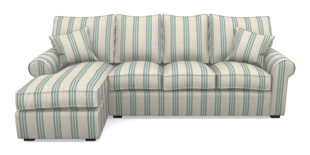 Product photograph of Upperton Lhf Chaise In Cloth 18 Stripes - Bengal - Basil from Sofas and Stuff Limited