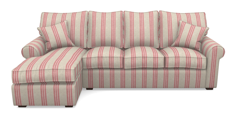 Product photograph of Upperton Lhf Chaise In Cloth 18 Stripes - Bengal - Cranberry from Sofas and Stuff Limited