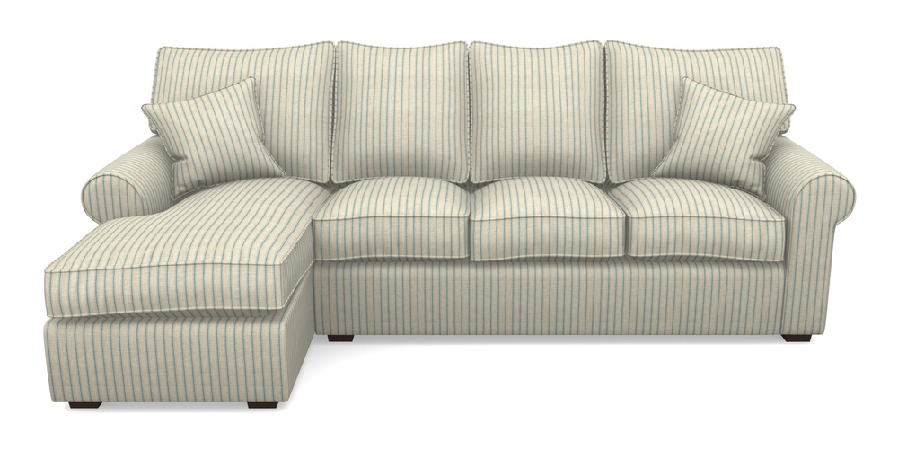 Product photograph of Upperton Lhf Chaise In Cloth 18 Stripes - Ticking - Basil from Sofas and Stuff Limited