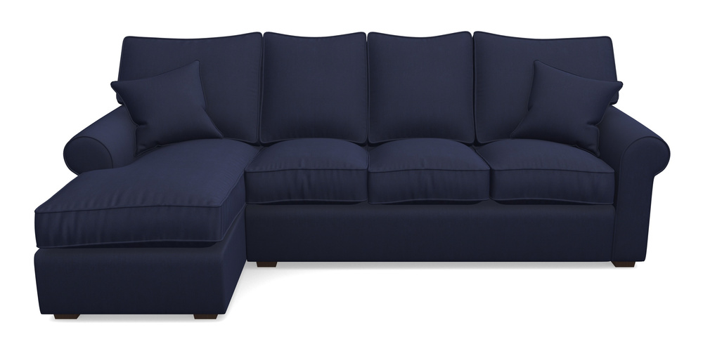 Product photograph of Upperton Lhf Chaise In Clever Tough And Eco Velvet - Indigo from Sofas and Stuff Limited