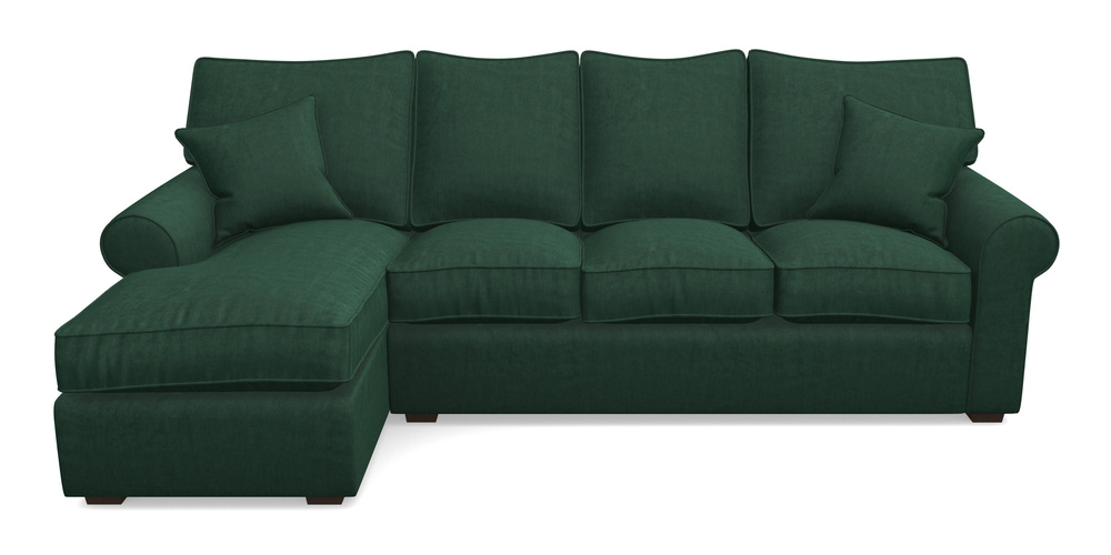 Product photograph of Upperton Lhf Chaise In Clever Tough And Eco Velvet - Pine from Sofas and Stuff Limited