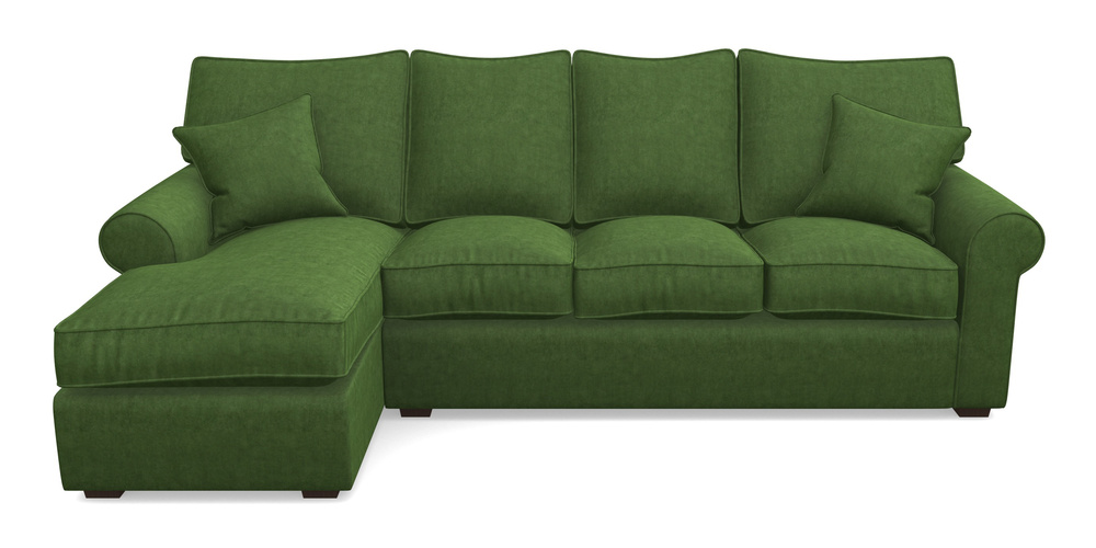 Product photograph of Upperton Lhf Chaise In Clever Tough And Eco Velvet - Shamrock from Sofas and Stuff Limited