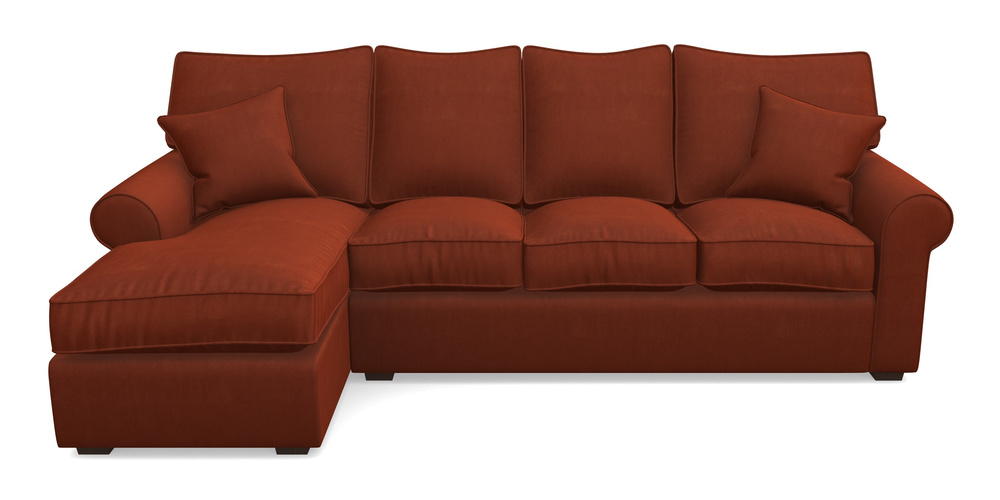 Product photograph of Upperton Lhf Chaise In Clever Tough And Eco Velvet - Tawny from Sofas and Stuff Limited