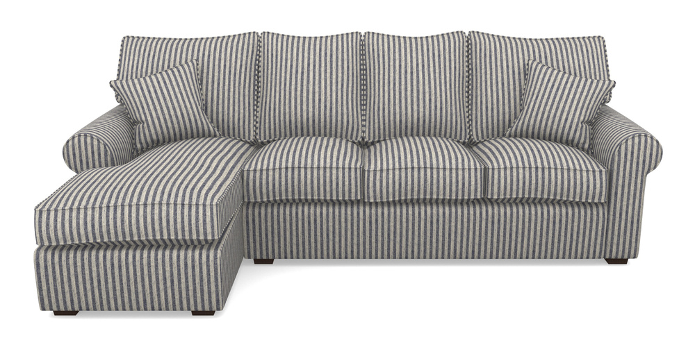 Product photograph of Upperton Lhf Chaise In Cloth 22 - Pinstripe - Deep Water from Sofas and Stuff Limited