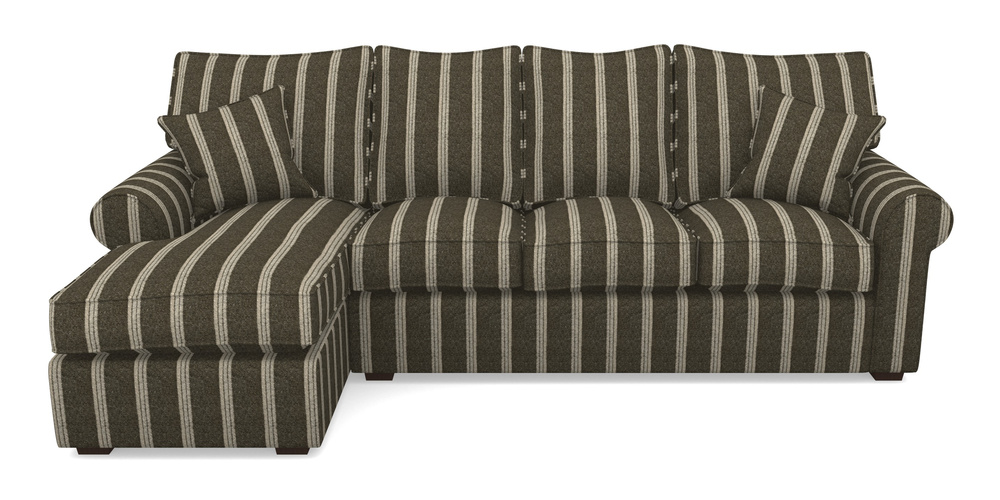 Product photograph of Upperton Lhf Chaise In Cloth 20 - Design 2 - Olive Stripe from Sofas and Stuff Limited