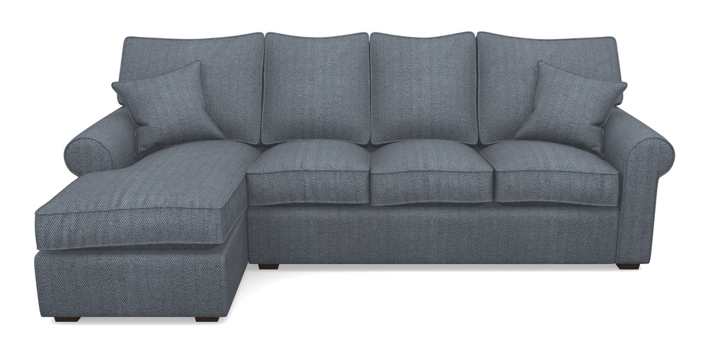 Product photograph of Upperton Lhf Chaise In Dundee Herringbone - Denim from Sofas and Stuff Limited