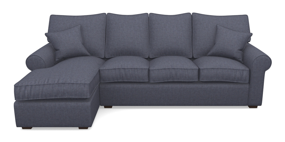 Product photograph of Upperton Lhf Chaise In Easy Clean Plain - Navy from Sofas and Stuff Limited