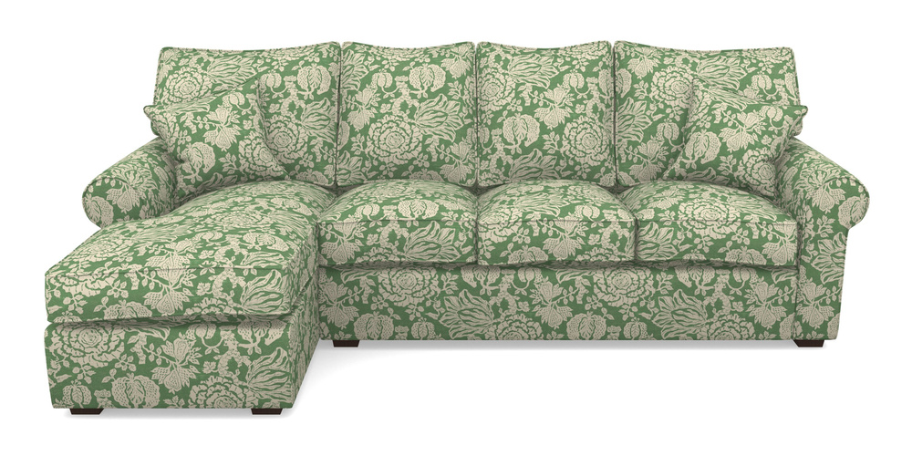 Product photograph of Upperton Lhf Chaise In V A Brompton Collection - Flowering Kale - Basil from Sofas and Stuff Limited