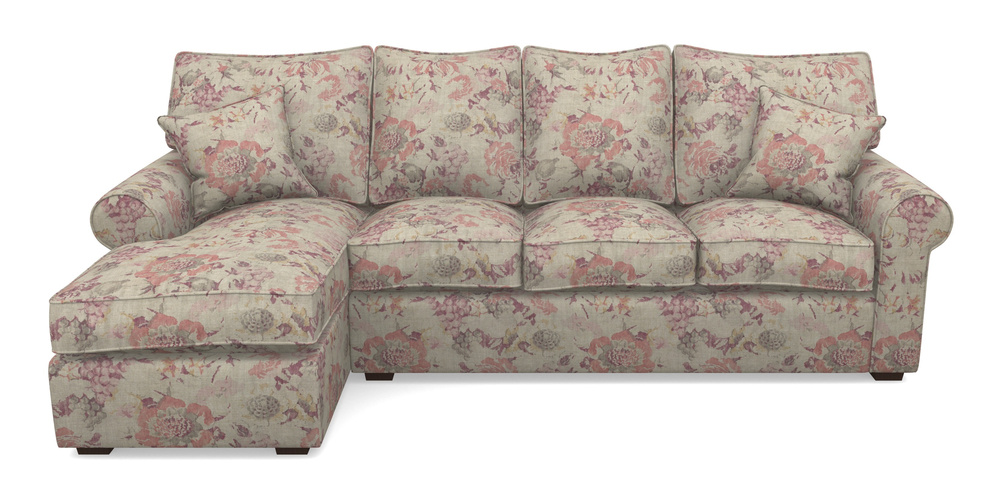 Product photograph of Upperton Lhf Chaise In Floral Linen - Faith Antique Sangria from Sofas and Stuff Limited