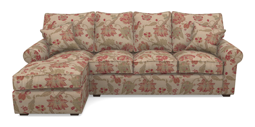 Product photograph of Upperton Lhf Chaise In Floral Linen - Indienne T Rosso from Sofas and Stuff Limited