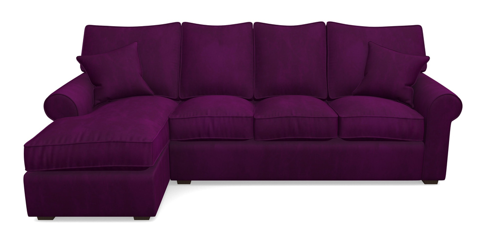 Product photograph of Upperton Lhf Chaise In House Clever Velvet - Aubergine from Sofas and Stuff Limited