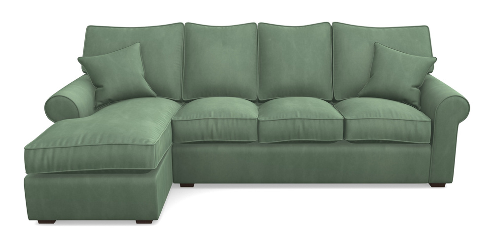 Product photograph of Upperton Lhf Chaise In House Clever Velvet - Celadon from Sofas and Stuff Limited