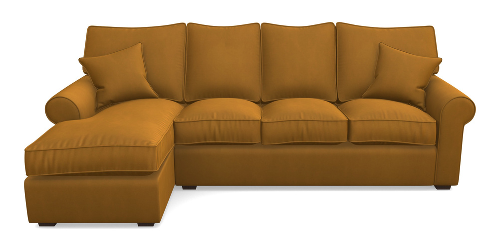 Product photograph of Upperton Lhf Chaise In House Clever Velvet - Ochre from Sofas and Stuff Limited