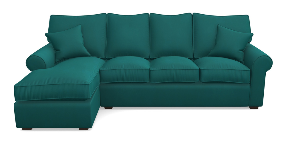 Product photograph of Upperton Lhf Chaise In House Clever Velvet - Teal from Sofas and Stuff Limited