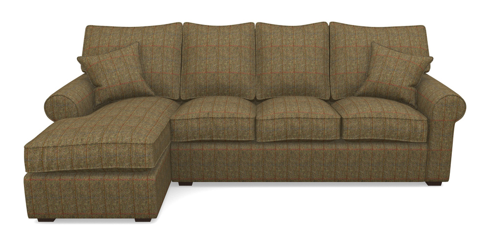 Product photograph of Upperton Lhf Chaise In Harris Tweed House - Harris Tweed House Green from Sofas and Stuff Limited