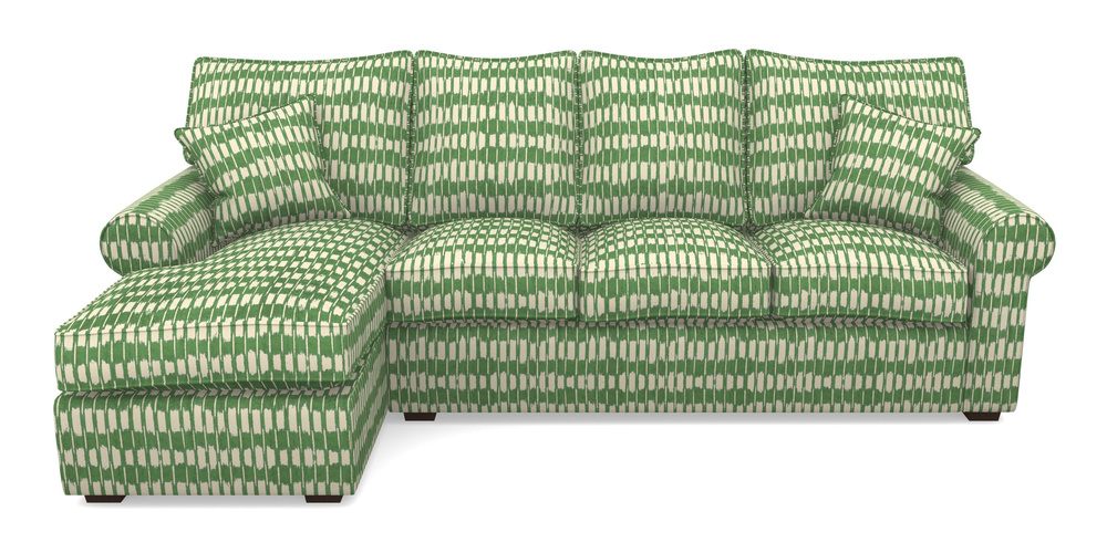 Product photograph of Upperton Lhf Chaise In V A Brompton Collection - Ikat - Basil from Sofas and Stuff Limited