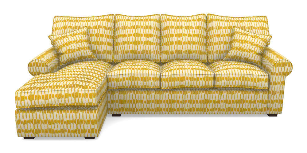 Product photograph of Upperton Lhf Chaise In V A Brompton Collection - Ikat - Corn from Sofas and Stuff Limited