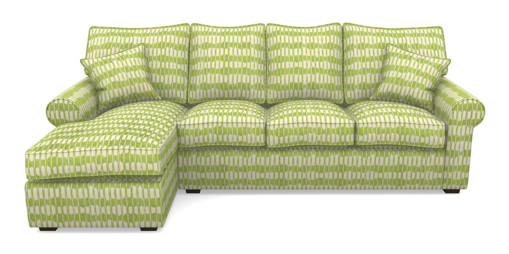 Product photograph of Upperton Lhf Chaise In V A Brompton Collection - Ikat - Lime from Sofas and Stuff Limited