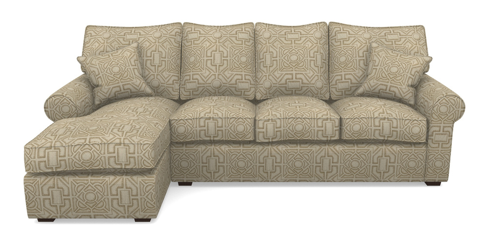 Product photograph of Upperton Lhf Chaise In Rhs Collection - Large Knot Garden Linen - Gold from Sofas and Stuff Limited