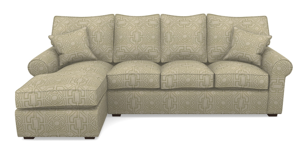 Product photograph of Upperton Lhf Chaise In Rhs Collection - Large Knot Garden Linen - Olive from Sofas and Stuff Limited