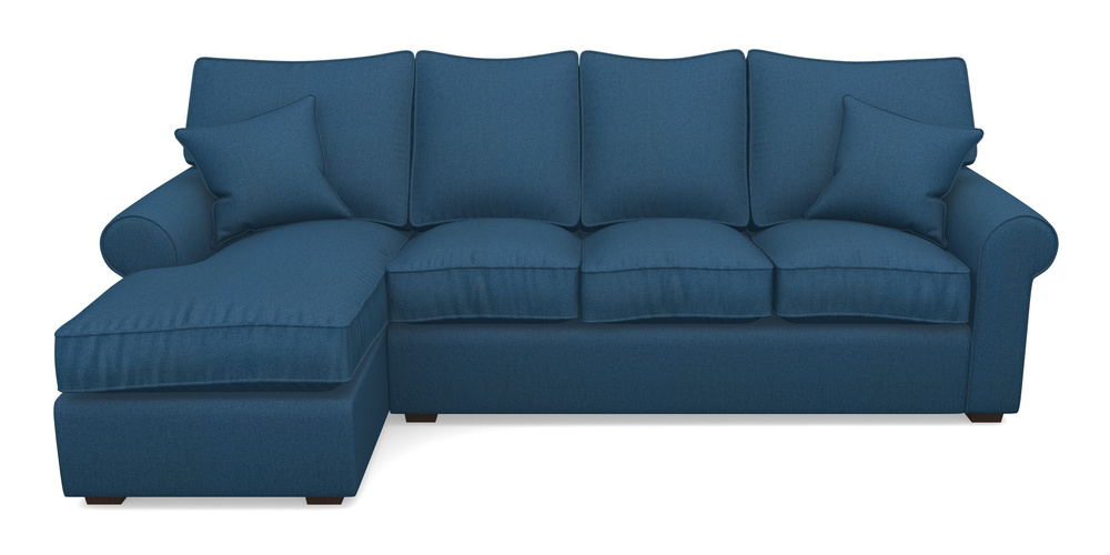 Product photograph of Upperton Lhf Chaise In Plain Linen Cotton - Royal Blue from Sofas and Stuff Limited