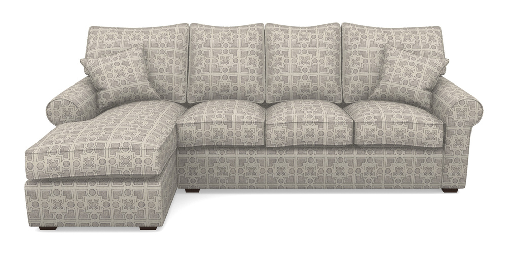 Product photograph of Upperton Lhf Chaise In Rhs Collection - Small Knot Garden Cotton Weave - Grey from Sofas and Stuff Limited