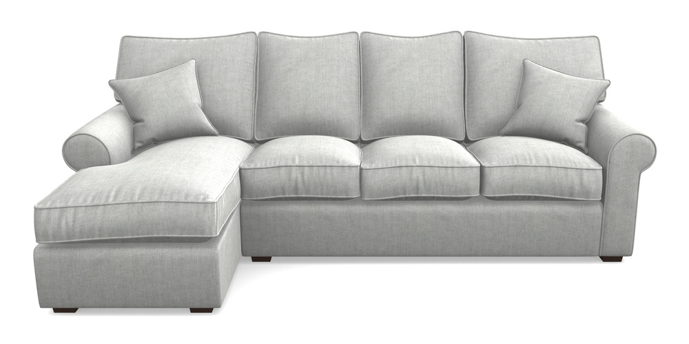 Product photograph of Upperton Lhf Chaise In Super Soft Velvet - Silver from Sofas and Stuff Limited