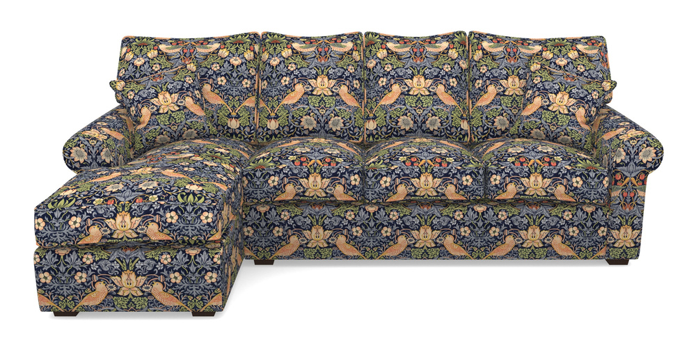 Product photograph of Upperton Lhf Chaise In William Morris Collection - Strawberry Thief - Indigo Mineral from Sofas and Stuff Limited