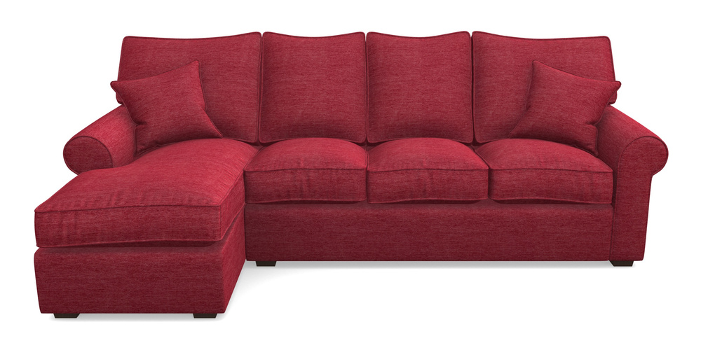 Product photograph of Upperton Lhf Chaise In Textured Velvet - Firebrick from Sofas and Stuff Limited