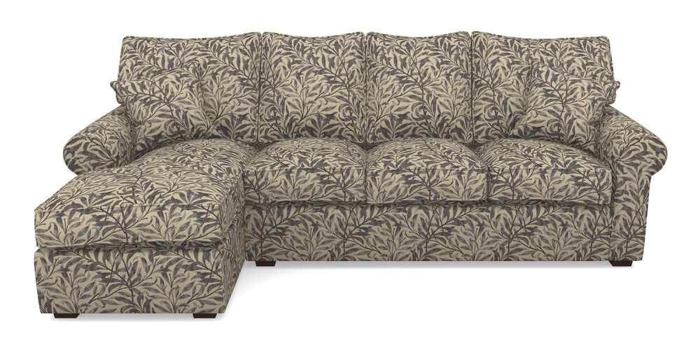 Product photograph of Upperton Lhf Chaise In V A Drawn From Nature - Willow Bough Large - Navy from Sofas and Stuff Limited