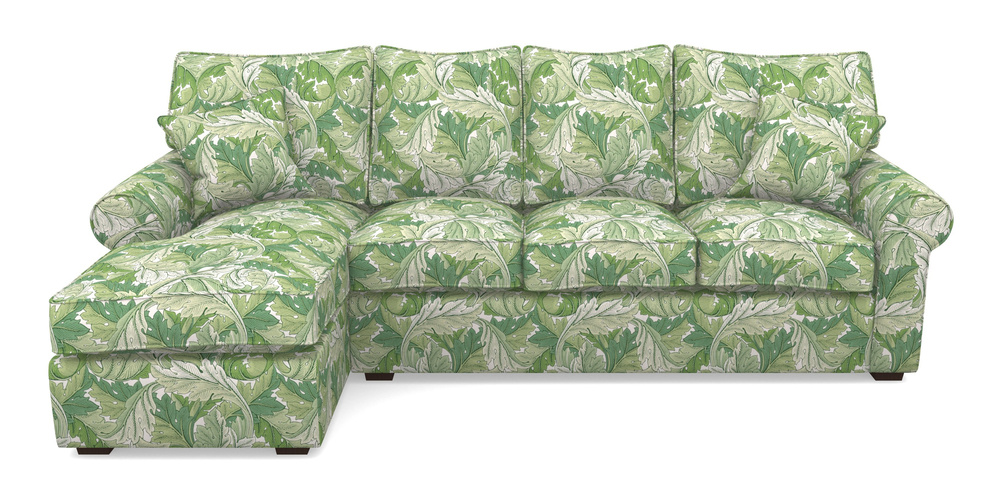 Product photograph of Upperton Lhf Chaise In William Morris Collection - Acanthus - Leaf Green from Sofas and Stuff Limited