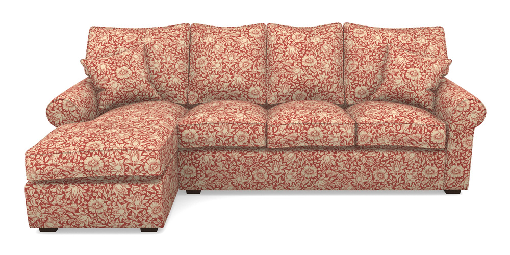 Product photograph of Upperton Lhf Chaise In William Morris Collection - Mallow - Madder from Sofas and Stuff Limited