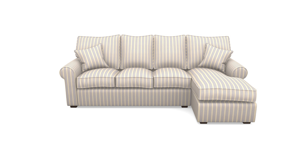 Product photograph of Upperton Rhf Chaise In Cloth 22 - Racing Stripes Ayr - Blueberry from Sofas and Stuff Limited