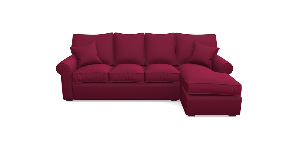 Product photograph of Upperton Rhf Chaise In Clever Glossy Velvet - Chianti from Sofas and Stuff Limited