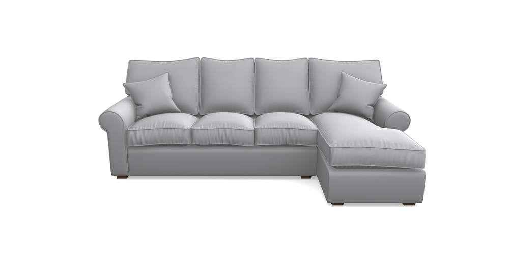 Product photograph of Upperton Rhf Chaise In Clever Glossy Velvet - Fifty Shades from Sofas and Stuff Limited