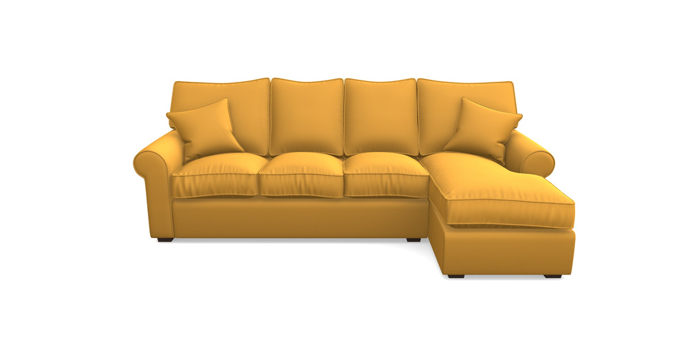 Product photograph of Upperton Rhf Chaise In Clever Glossy Velvet - Fools Gold from Sofas and Stuff Limited
