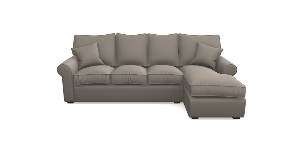 Product photograph of Upperton Rhf Chaise In Clever Glossy Velvet - Mole from Sofas and Stuff Limited