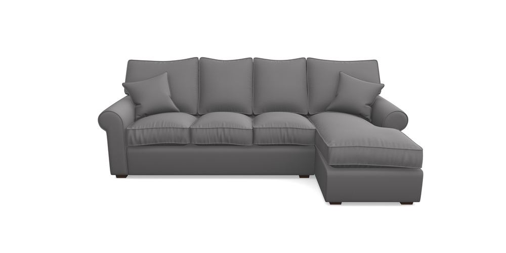 Product photograph of Upperton Rhf Chaise In Clever Glossy Velvet - Shadow from Sofas and Stuff Limited