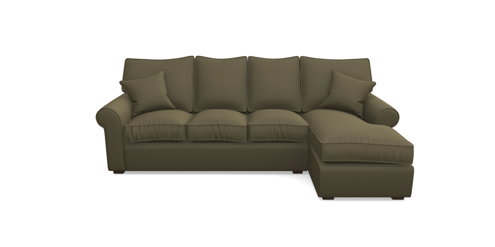 Product photograph of Upperton Rhf Chaise In Clever Glossy Velvet - Sherwood from Sofas and Stuff Limited