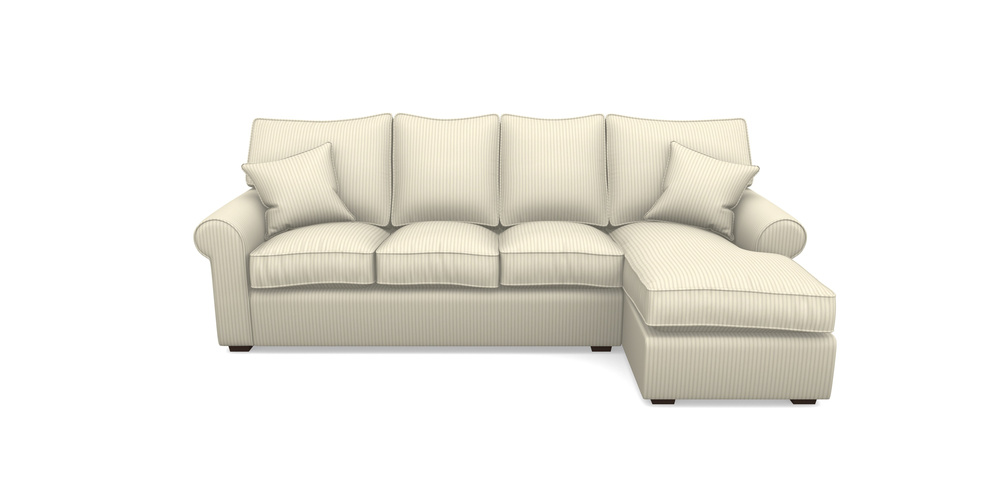 Product photograph of Upperton Rhf Chaise In Cotton Stripe - Grey from Sofas and Stuff Limited