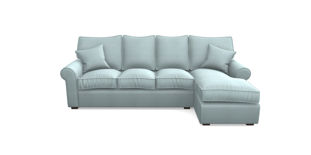 Product photograph of Upperton Rhf Chaise In Clever Tough And Eco Velvet - Mineral from Sofas and Stuff Limited