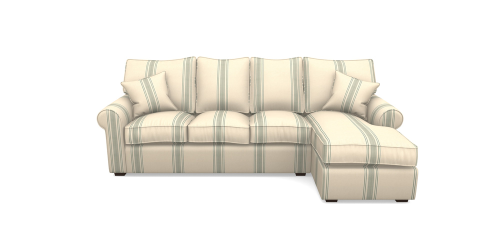 Product photograph of Upperton Rhf Chaise In Cloth 22 - Racing Stripes Cheltenham - Mint from Sofas and Stuff Limited