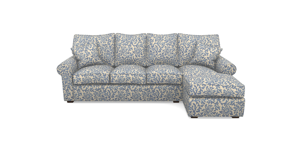 Product photograph of Upperton Rhf Chaise In V A Brompton Collection - Floral Scroll - Morning Blue from Sofas and Stuff Limited