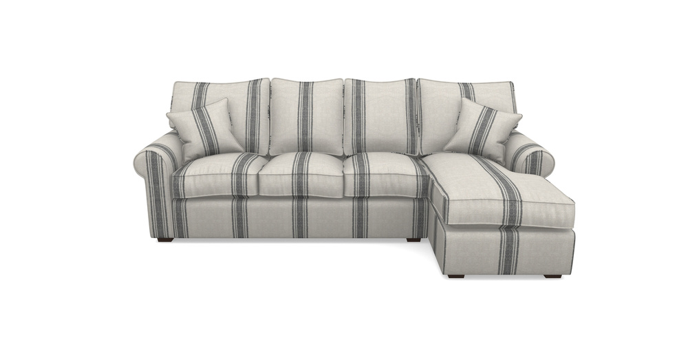 Product photograph of Upperton Rhf Chaise In Flemish Stripe - Flemish Black from Sofas and Stuff Limited