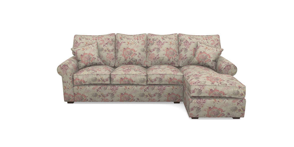 Product photograph of Upperton Rhf Chaise In Floral Linen - Faith Antique Sangria from Sofas and Stuff Limited