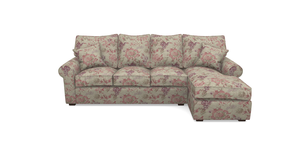 Product photograph of Upperton Rhf Chaise In Floral Linen - Faith Rose Quartz from Sofas and Stuff Limited