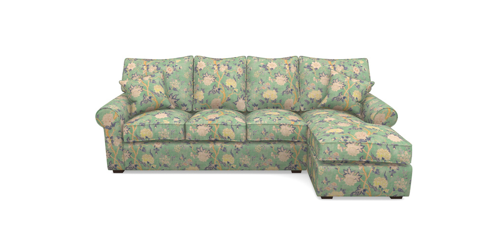 Product photograph of Upperton Rhf Chaise In Floral Linen - Even So Verde from Sofas and Stuff Limited