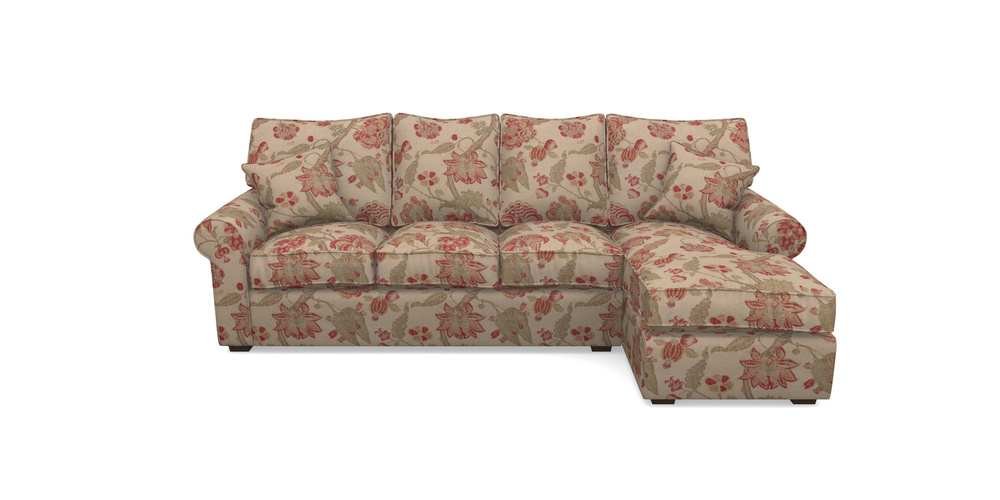 Product photograph of Upperton Rhf Chaise In Floral Linen - Indienne T Rosso from Sofas and Stuff Limited